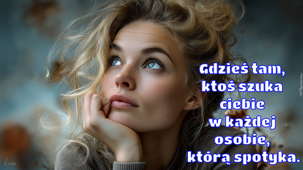 Gdzieś tam, ktoś szuka ciebie w każdej osobie, którą spotyka