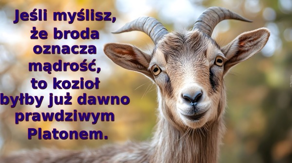 Jeśli myślisz, że broda oznacza mądrość, to kozioł byłby już dawno prawdziwym Platonem
