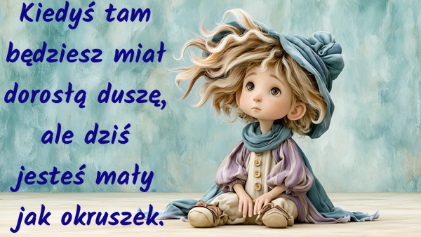 Kiedyś tam będziesz miał dorosłą duszę, ale dziś jesteś mały jak okruszek