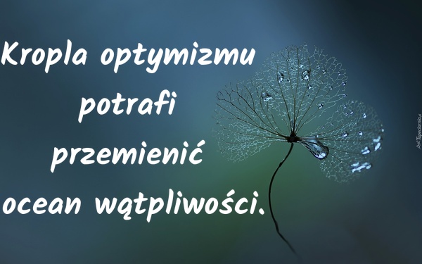 Kropla optymizmu potrafi przemienić ocean wątpliwości