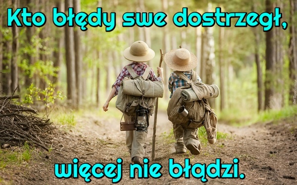 Kto błędy swe dostrzegł, więcej nie błądzi