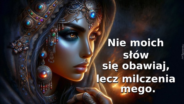 Nie moich słów się obawiaj, lecz milczenia mego