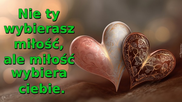Nie ty wybierasz miłość, ale miłość wybiera ciebie