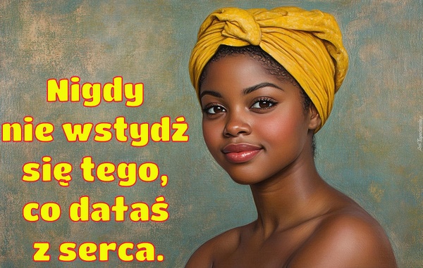 Nigdy  nie wstydź  się tego,  co dałaś  z serca