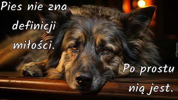 Pies nie zna definicji miłości. Po prostu nią jest