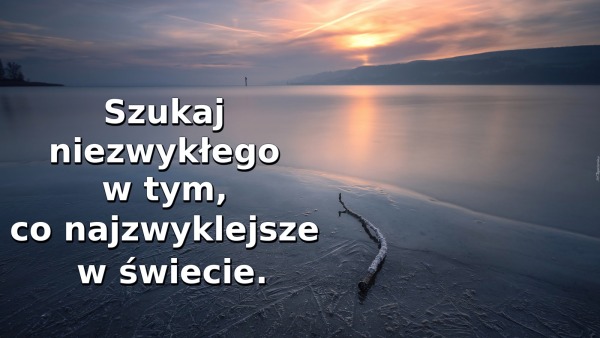 Szukaj niezwykłego w tym, co najzwyklejsze w świecie