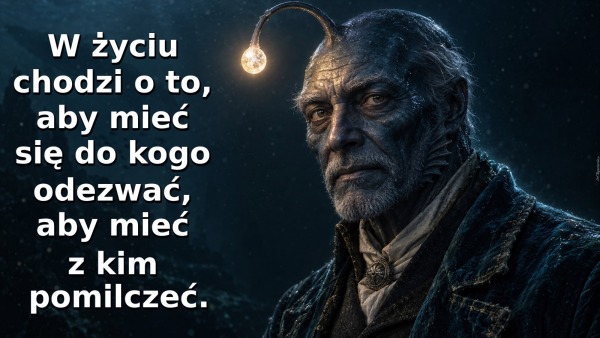 W życiu chodzi o to, aby mieć się do kogo odezwać, aby mieć z kim pomilczeć