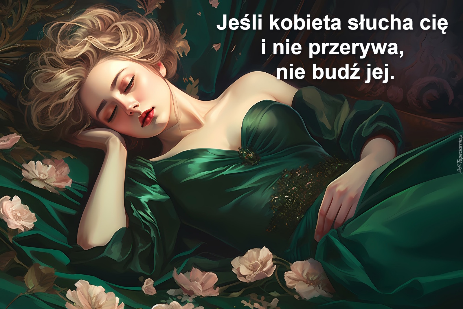 Jeśli kobieta słucha cię 
i nie przerywa, 
nie budź jej.