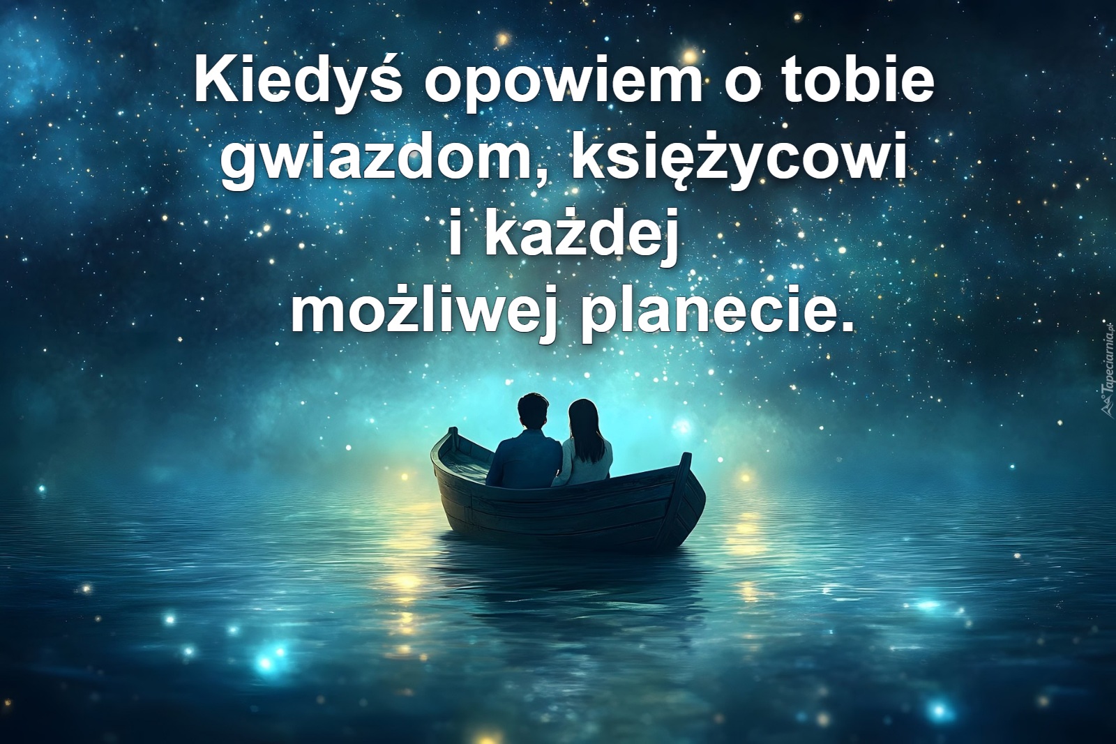 Kiedyś opowiem o tobie 
gwiazdom, księżycowi 
i każdej 
możliwej planecie.