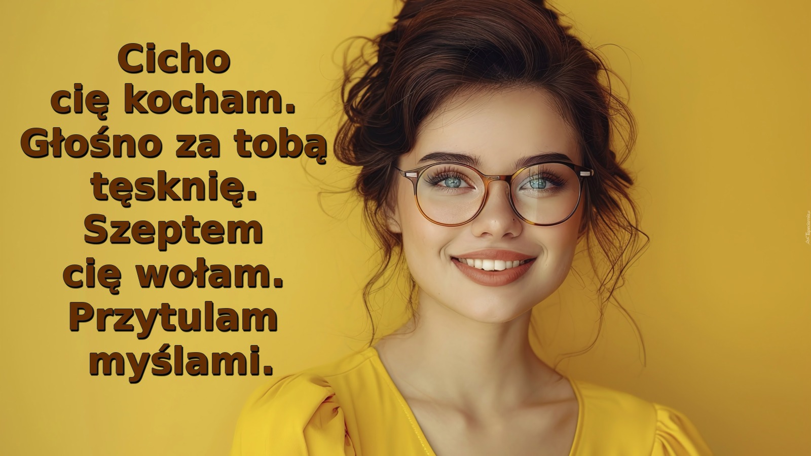 Cicho cię kocham. Głośno za tobą tęsknię. Szeptem cię wołam. Przytulam myślami