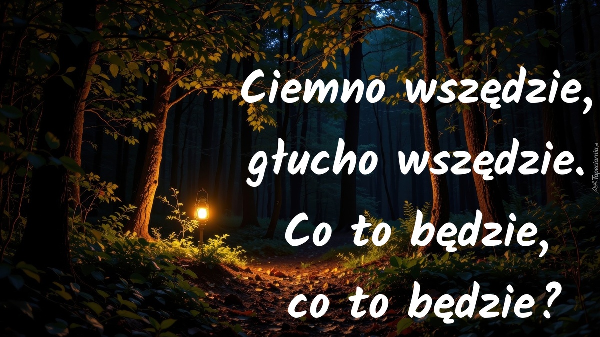 Ciemno wszędzie, głucho wszędzie. Co to będzie, co to będzie