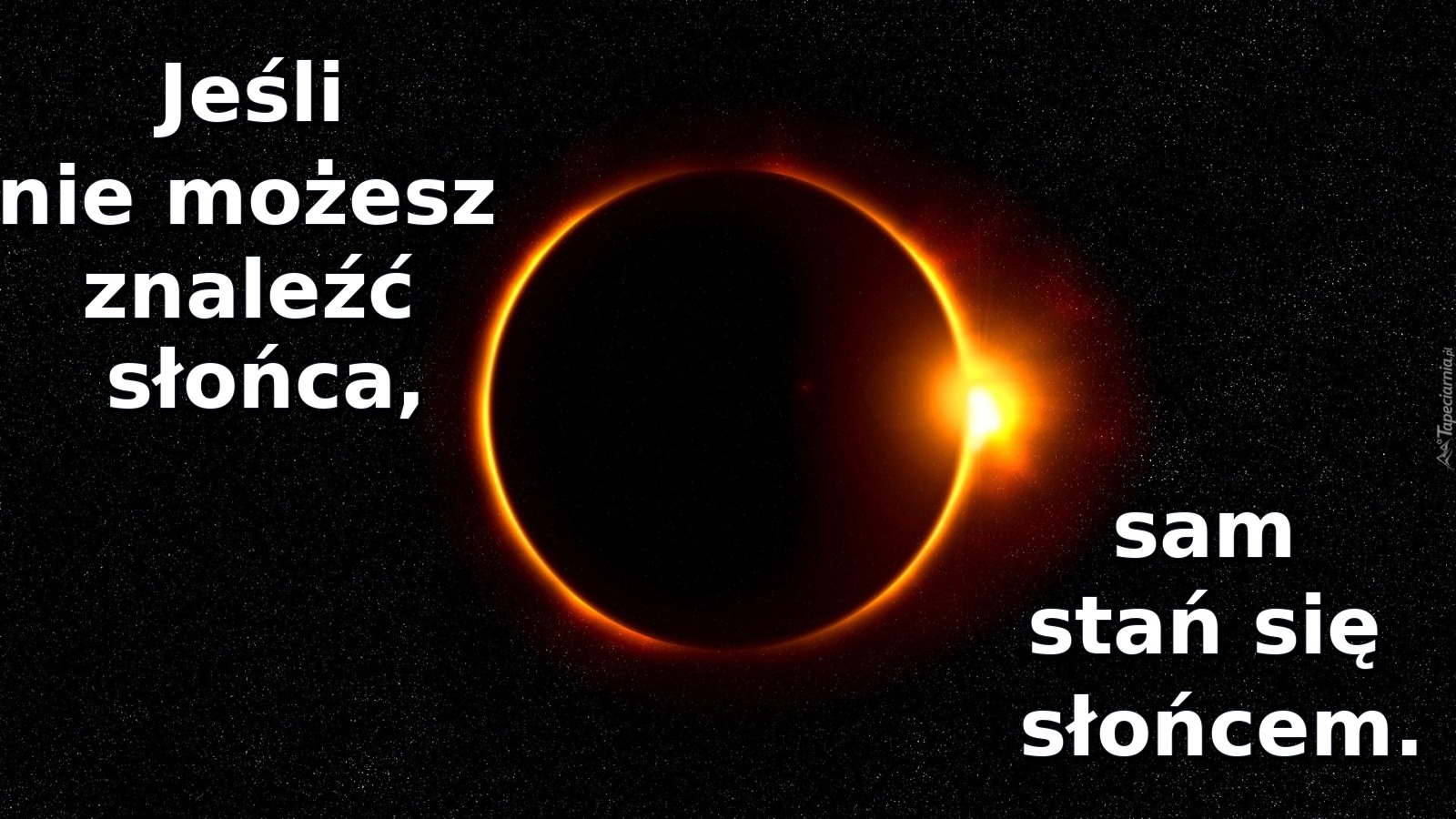 Jeśli nie możesz znaleźć słońca, / sam stań się słońcem