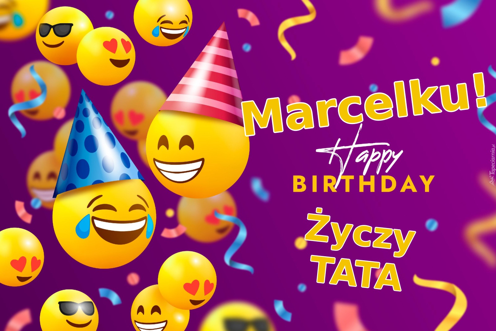 Kartka urodzinowa dla Marcelka od Taty