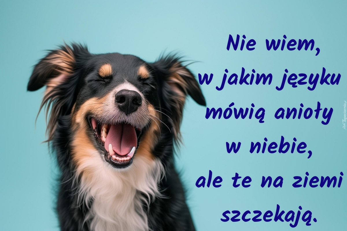 Nie wiem, w jakim języku mówią anioły w niebie, ale te na ziemi szczekają