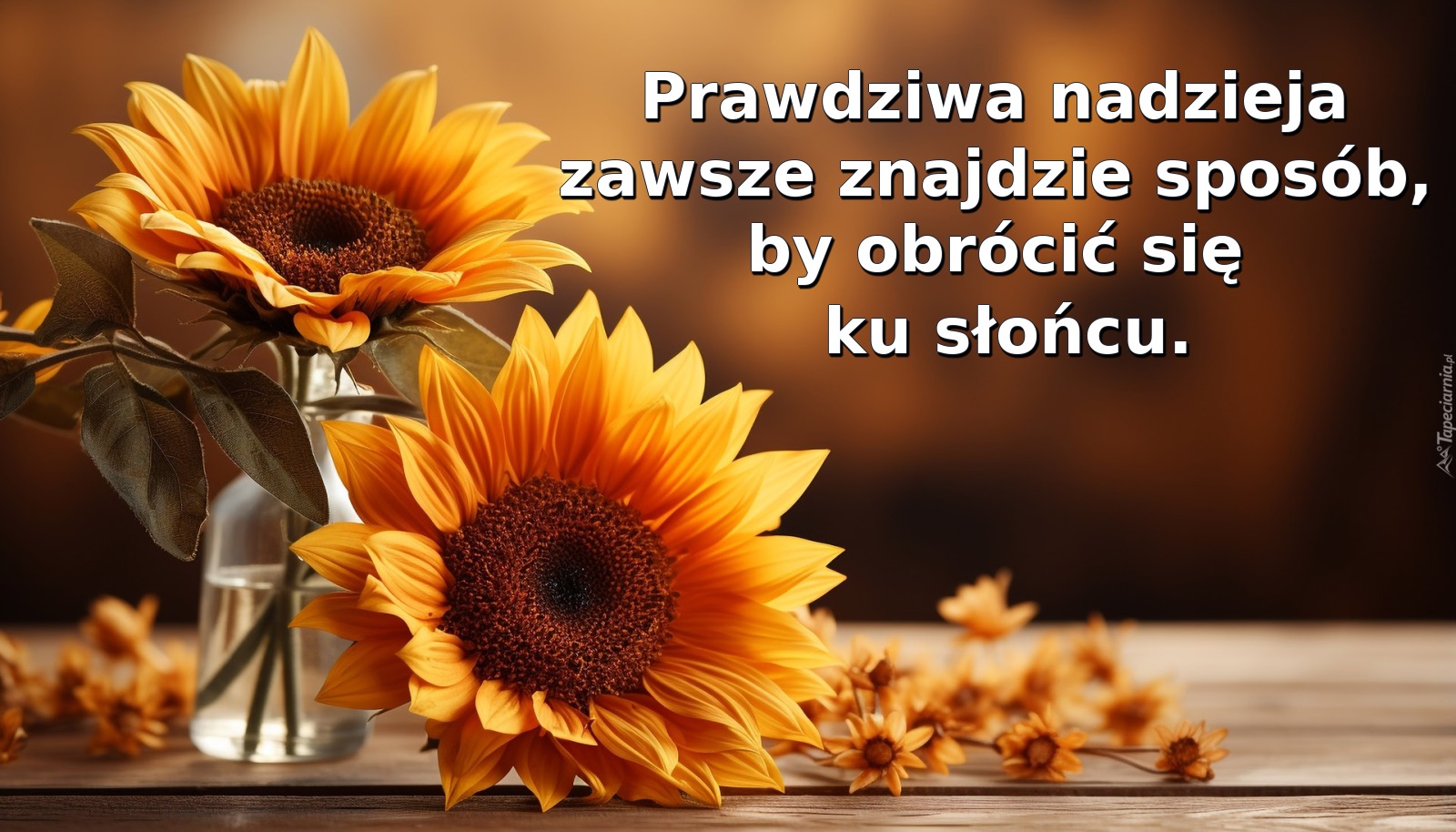 Prawdziwa nadzieja zawsze znajdzie sposób, by obrócić się ku słońcu