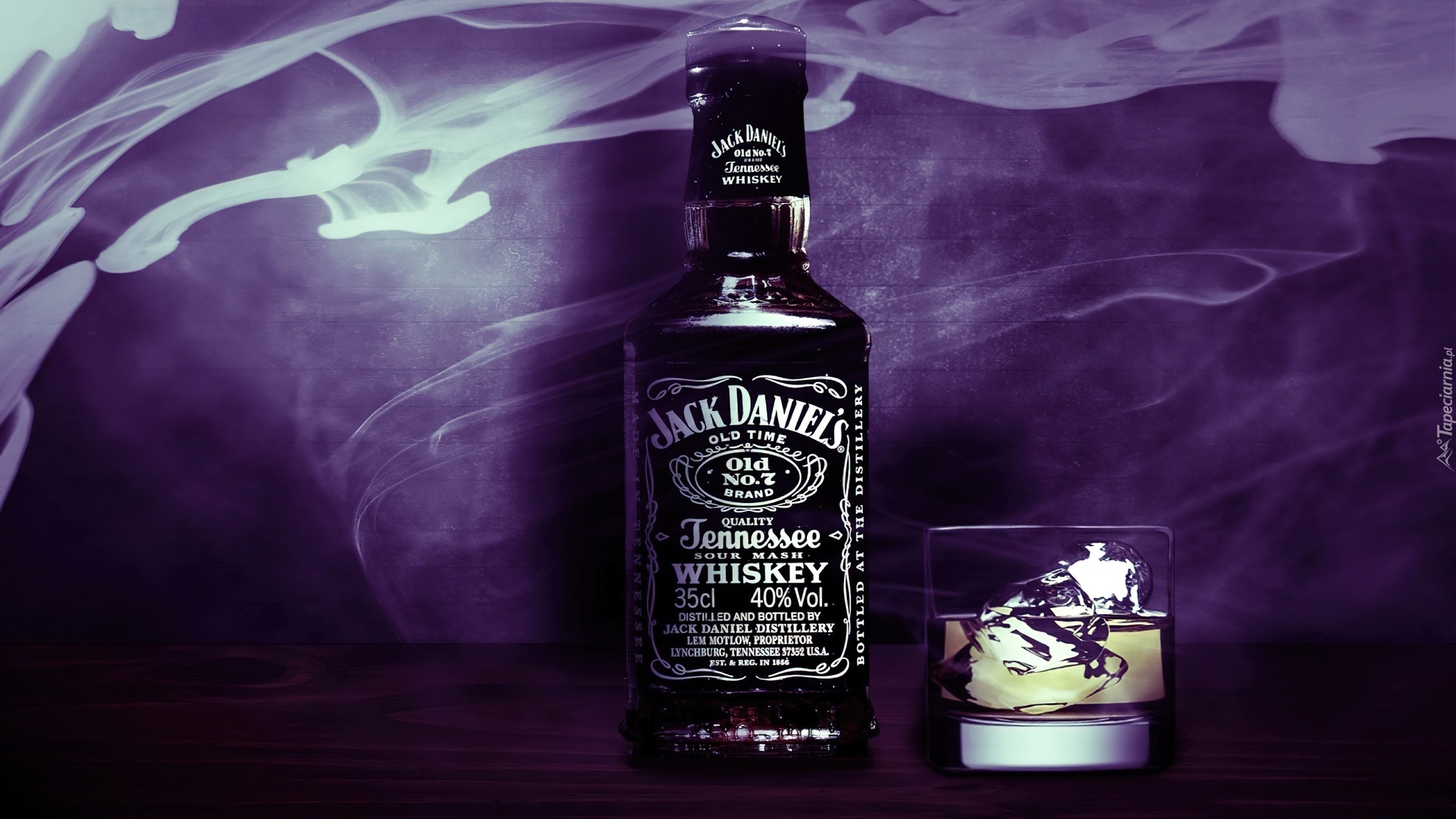 Whiskey, Jack Daniels, Szklanka, Lód