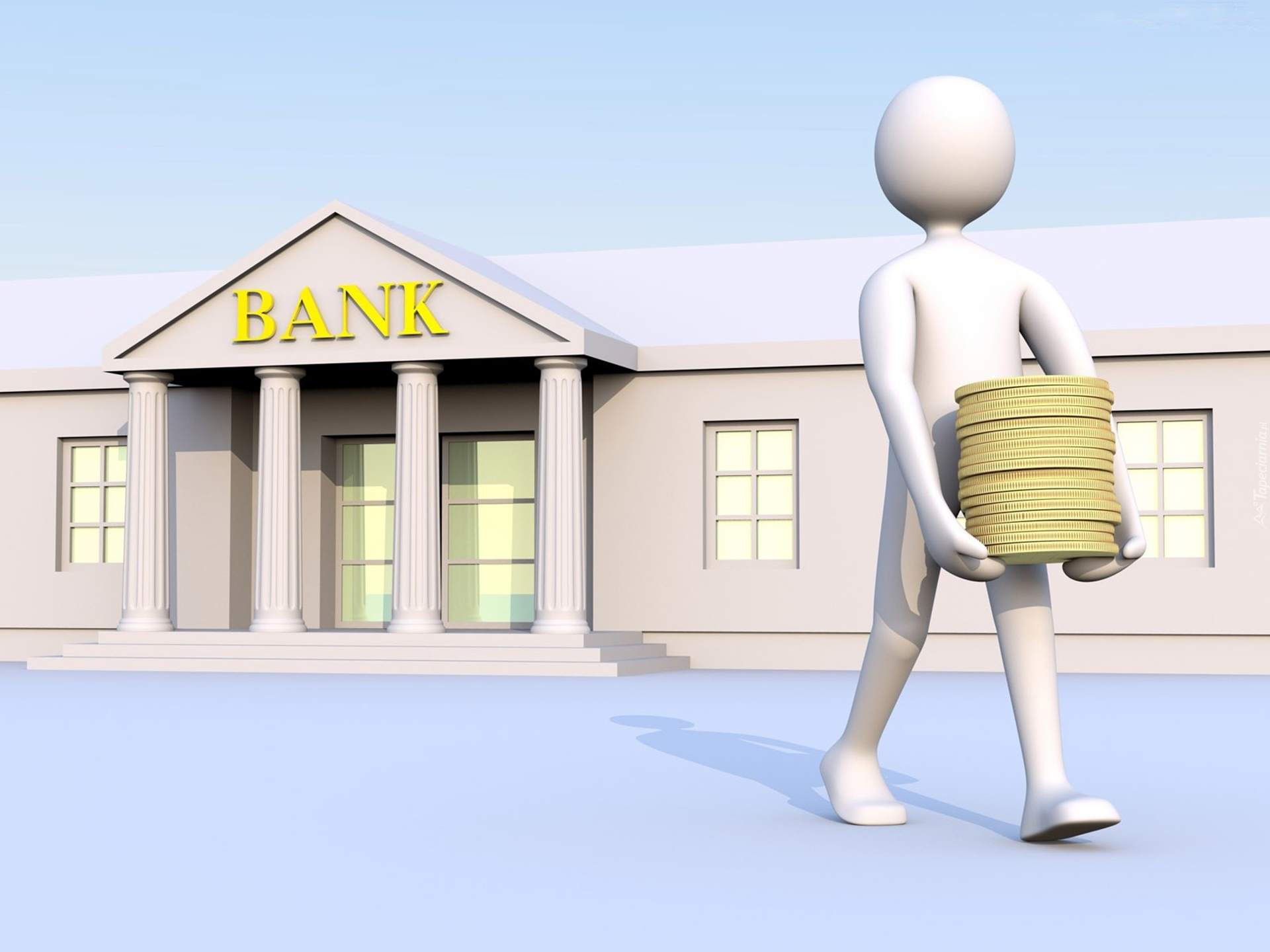 Bank, Pieniądze, 3D