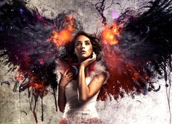 Kobieta, Anioł, Ogień