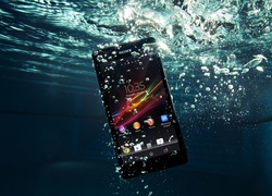 Telefon, Komórkowy, Sony Xperia ZR, Woda